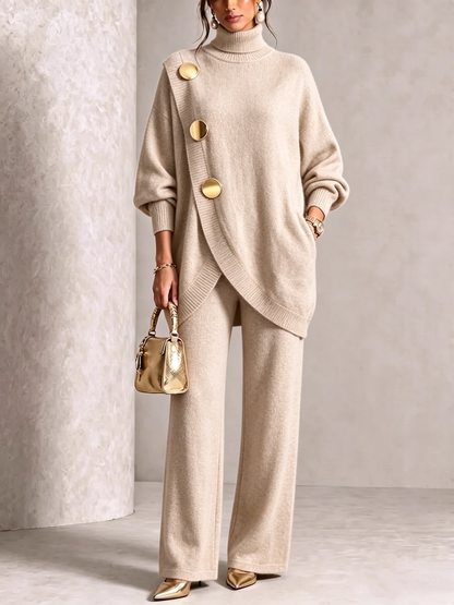 🤲 Elegant Knit Asymmetrical Button Set